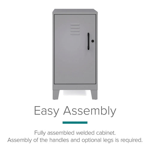 Armoire de rangement compacte à 2 étagères avec porte ventilée, 27,5 po H