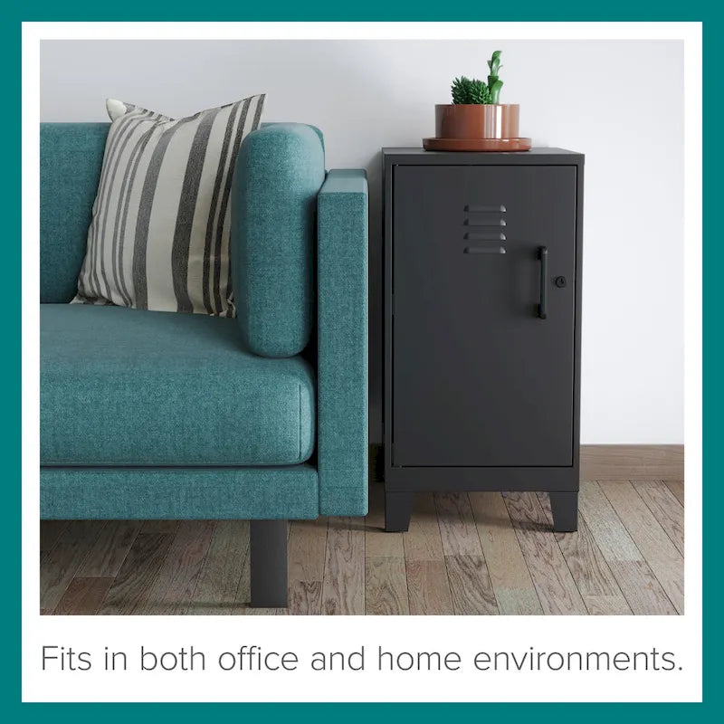 Armoire de rangement compacte à 2 étagères avec porte ventilée, 27,5 po H