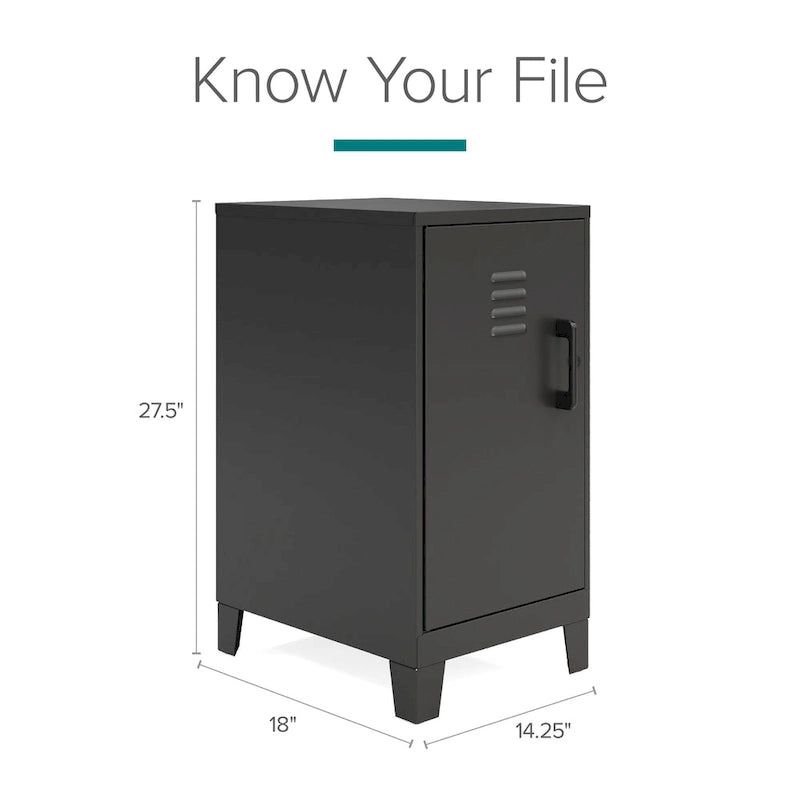 Armoire de rangement compacte à 2 étagères avec porte ventilée, 27,5 po H