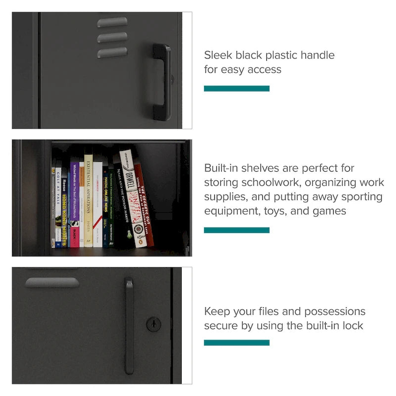 Armoire de rangement compacte à 2 étagères avec porte ventilée, 27,5 po H