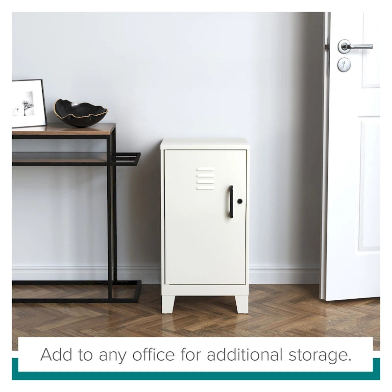 Armoire de rangement compacte à 2 étagères avec porte ventilée, 27,5 po H