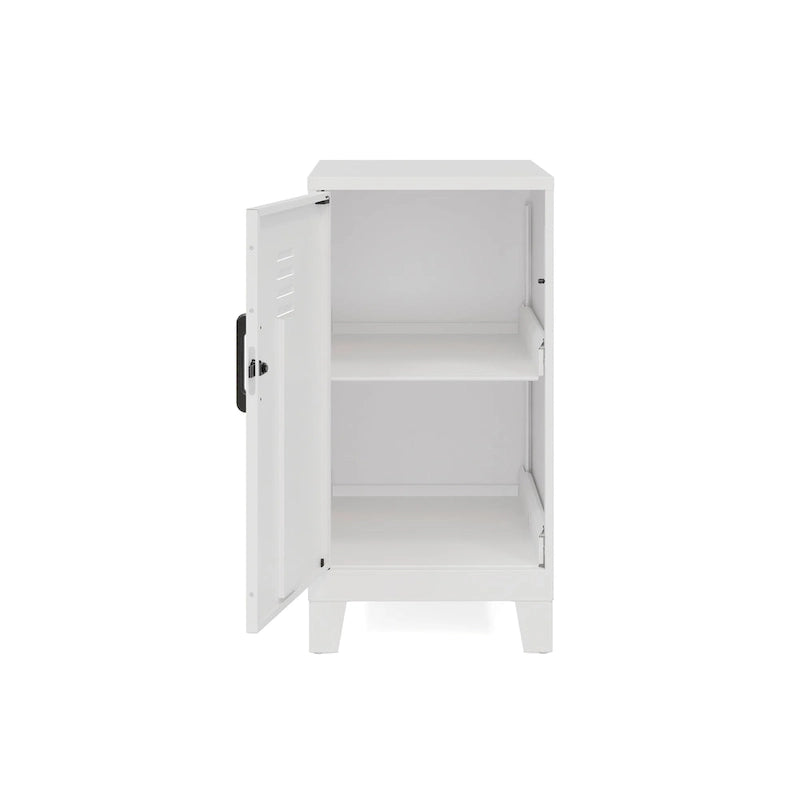 Armoire de rangement compacte à 2 étagères avec porte ventilée, 27,5 po H