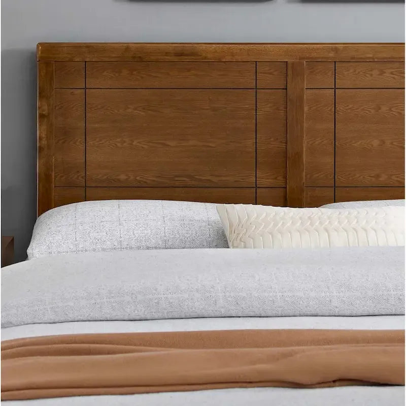 Tête de lit en bois de noyer de style campagnard, taille standard