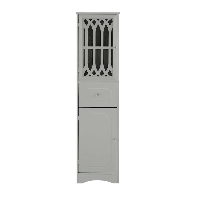 Meuble Haut de Salle de Bain, Meuble de Rangement Autonome avec Tiroir et Portes