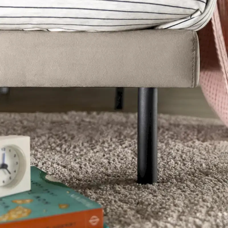 Cadre de lit plateforme rembourré en velours avec tête de lit divisée