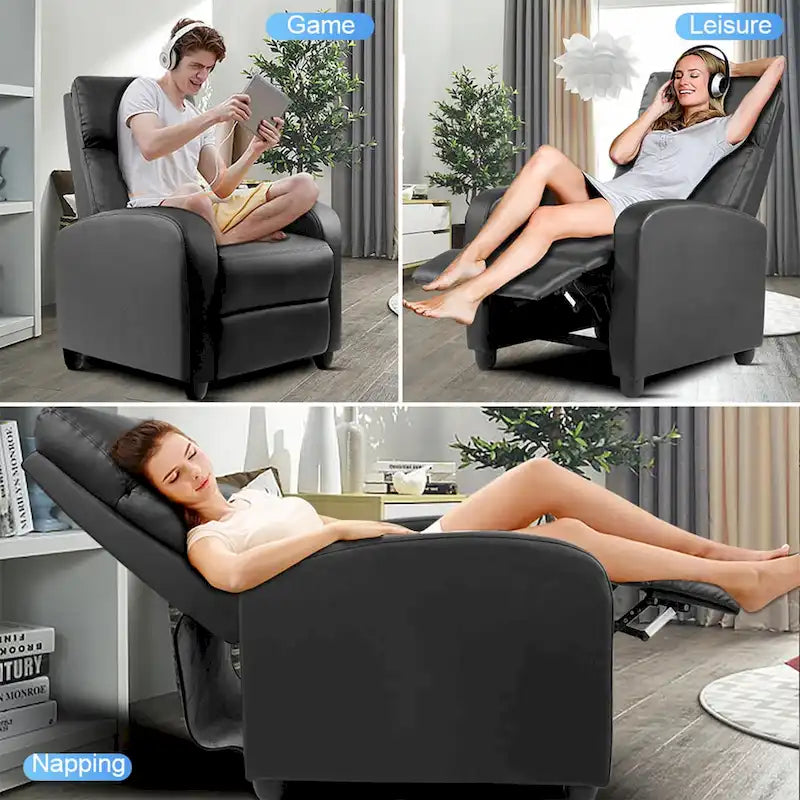 Fauteuil inclinable de massage avec mécanisme à pousser - Fauteuil de cinéma maison - Fauteuil inclinable