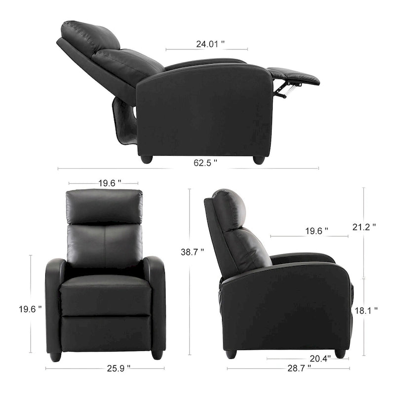 Fauteuil inclinable de massage avec mécanisme à pousser - Fauteuil de cinéma maison - Fauteuil inclinable