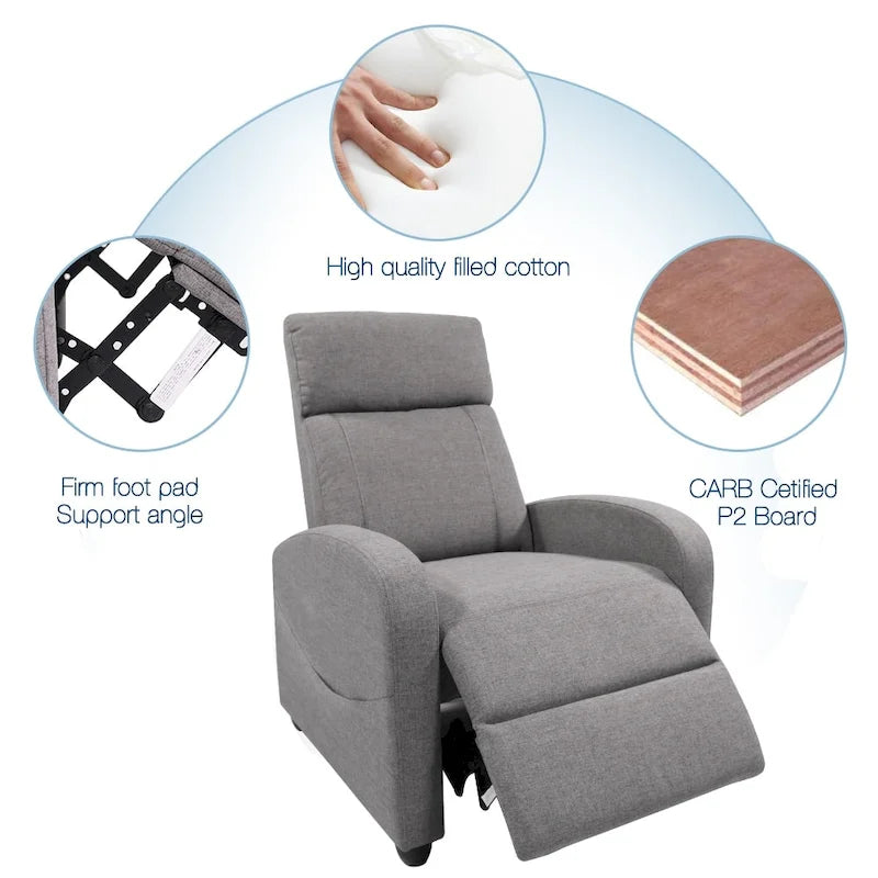 Fauteuil inclinable de massage avec mécanisme à pousser - Fauteuil de cinéma maison - Fauteuil inclinable