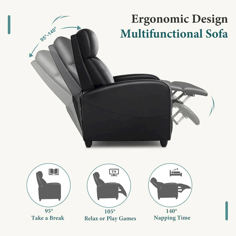 Fauteuil inclinable de massage avec mécanisme à pousser - Fauteuil de cinéma maison - Fauteuil inclinable
