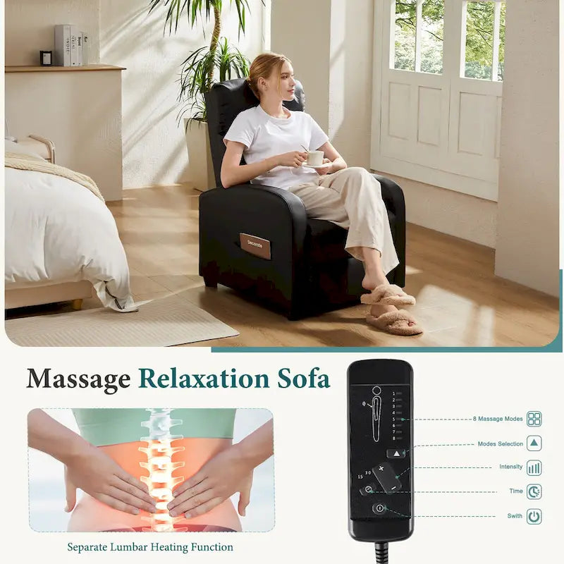 Fauteuil inclinable de massage avec mécanisme à pousser - Fauteuil de cinéma maison - Fauteuil inclinable