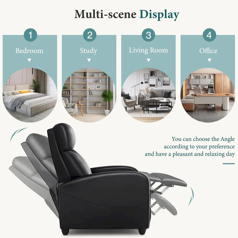 Fauteuil inclinable de massage avec mécanisme à pousser - Fauteuil de cinéma maison - Fauteuil inclinable