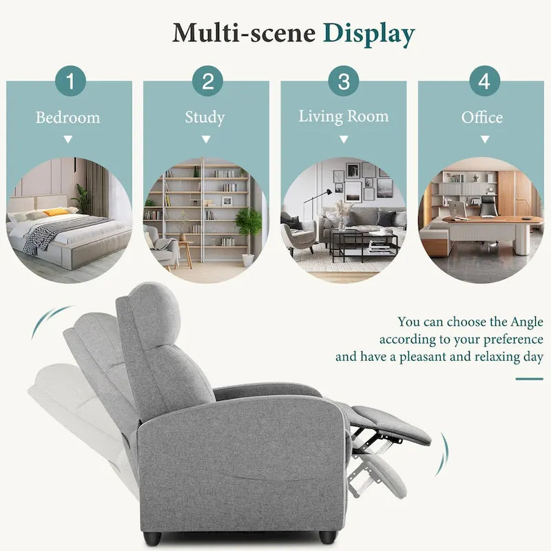 Fauteuil inclinable de massage avec mécanisme à pousser - Fauteuil de cinéma maison - Fauteuil inclinable