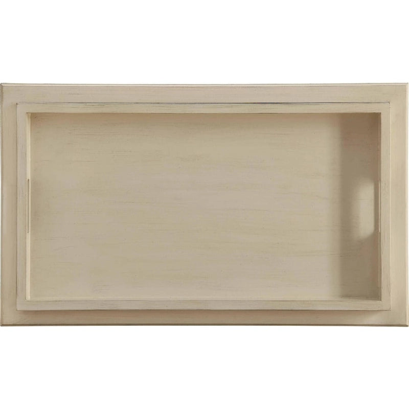 30 desserte de bar roulante en bois blanc vieilli - 30 L x 18 P x 32 H