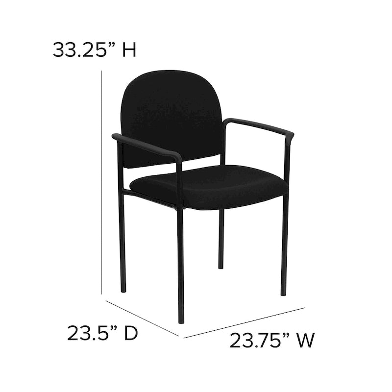 Chaise de réception latérale empilable en acier avec accoudoirs, modèle Confort