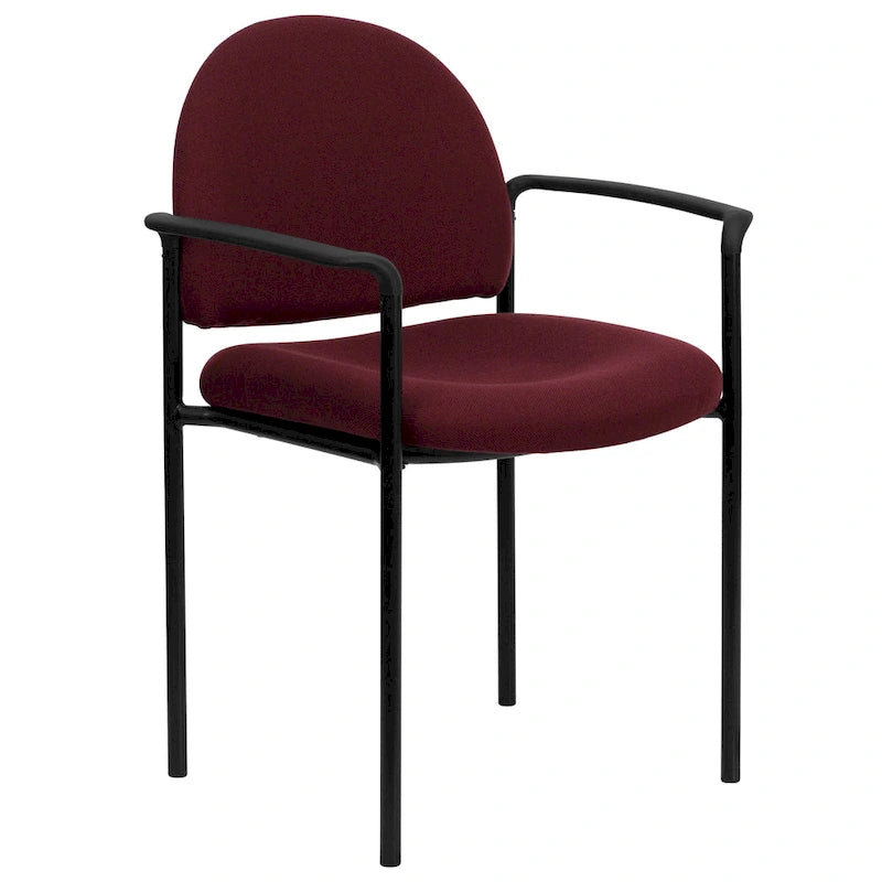 Chaise de réception latérale empilable en acier avec accoudoirs, modèle Confort