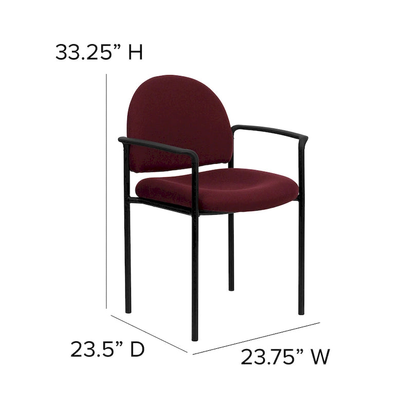 Chaise de réception latérale empilable en acier avec accoudoirs, modèle Confort