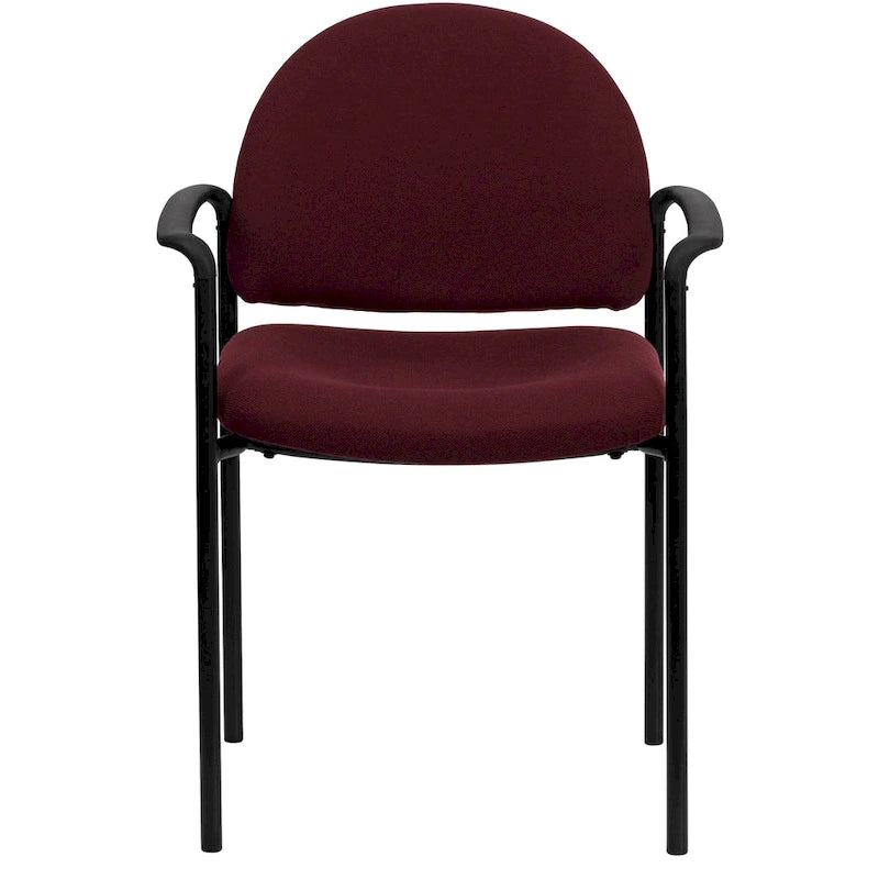 Chaise de réception latérale empilable en acier avec accoudoirs, modèle Confort
