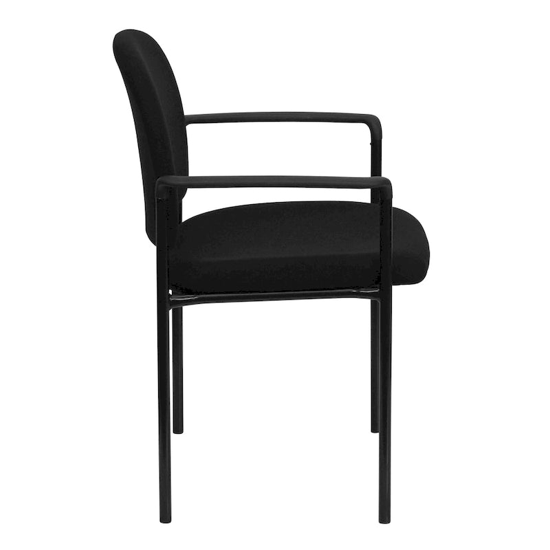 Chaise de réception latérale empilable en acier avec accoudoirs, modèle Confort