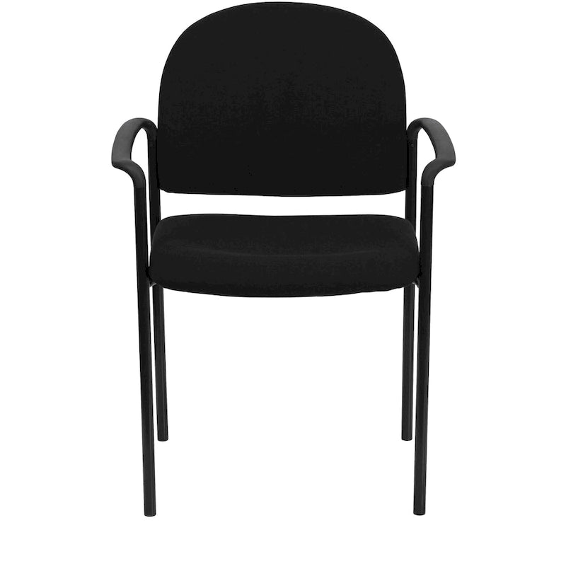 Chaise de réception latérale empilable en acier avec accoudoirs, modèle Confort