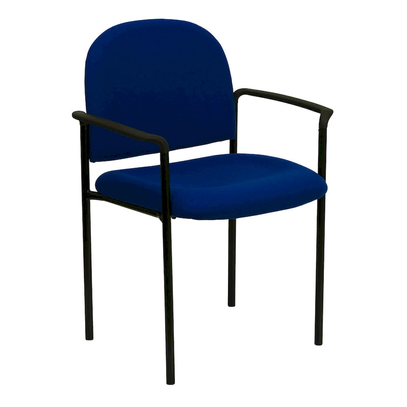 Chaise de réception latérale empilable en acier avec accoudoirs, modèle Confort