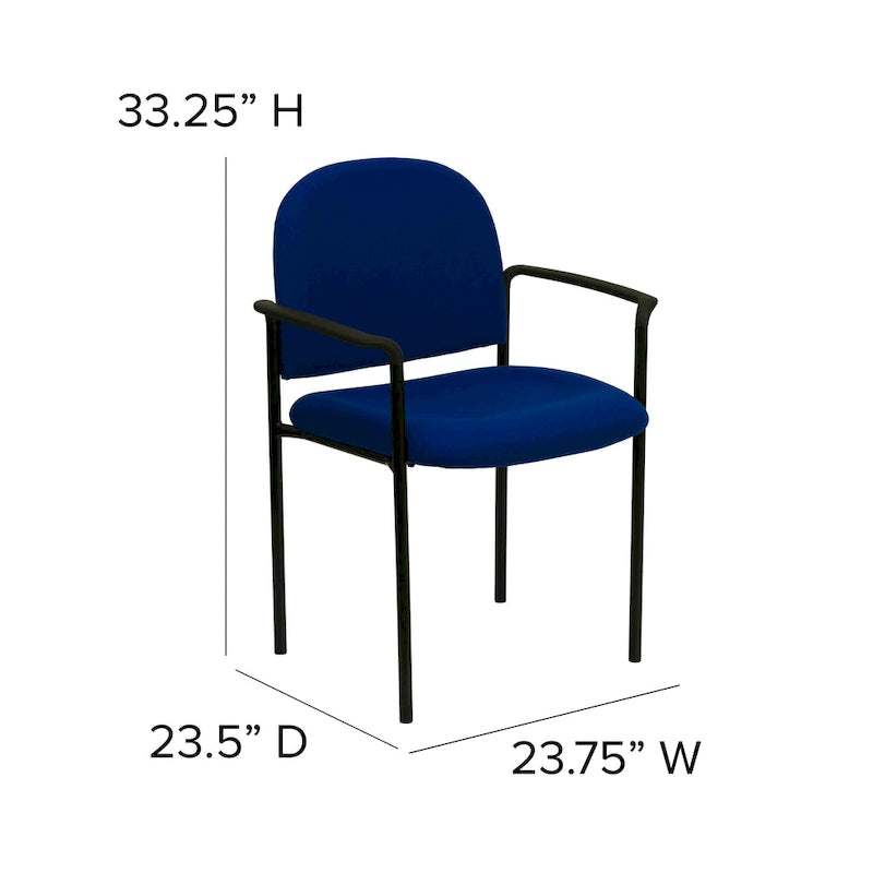 Chaise de réception latérale empilable en acier avec accoudoirs, modèle Confort