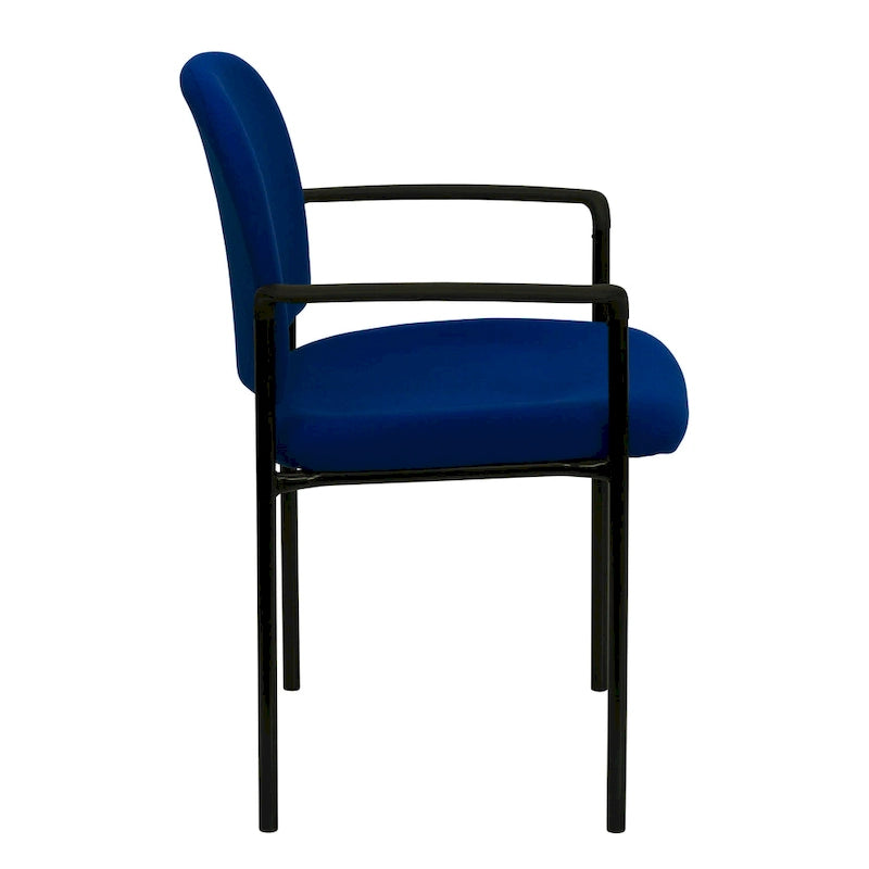 Chaise de réception latérale empilable en acier avec accoudoirs, modèle Confort