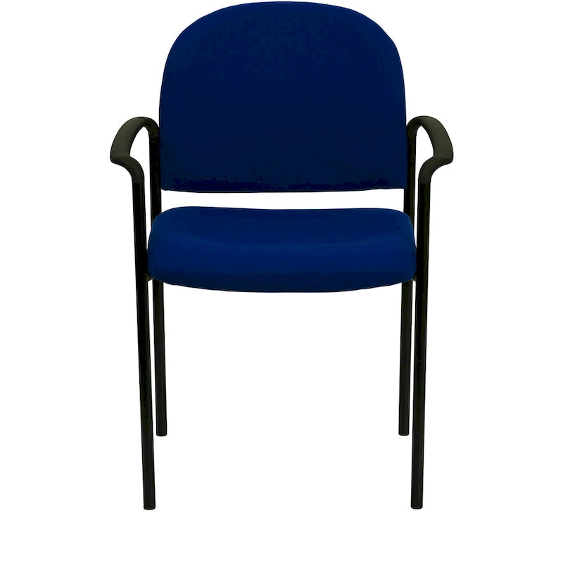 Chaise de réception latérale empilable en acier avec accoudoirs, modèle Confort