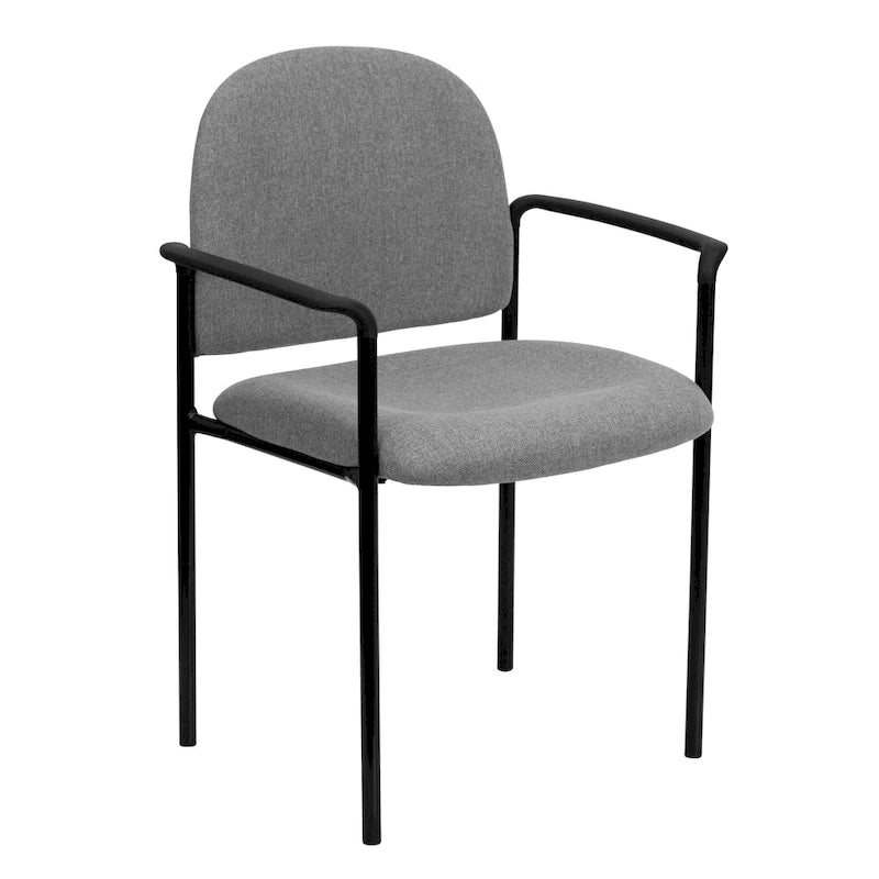 Chaise de réception latérale empilable en acier avec accoudoirs, modèle Confort