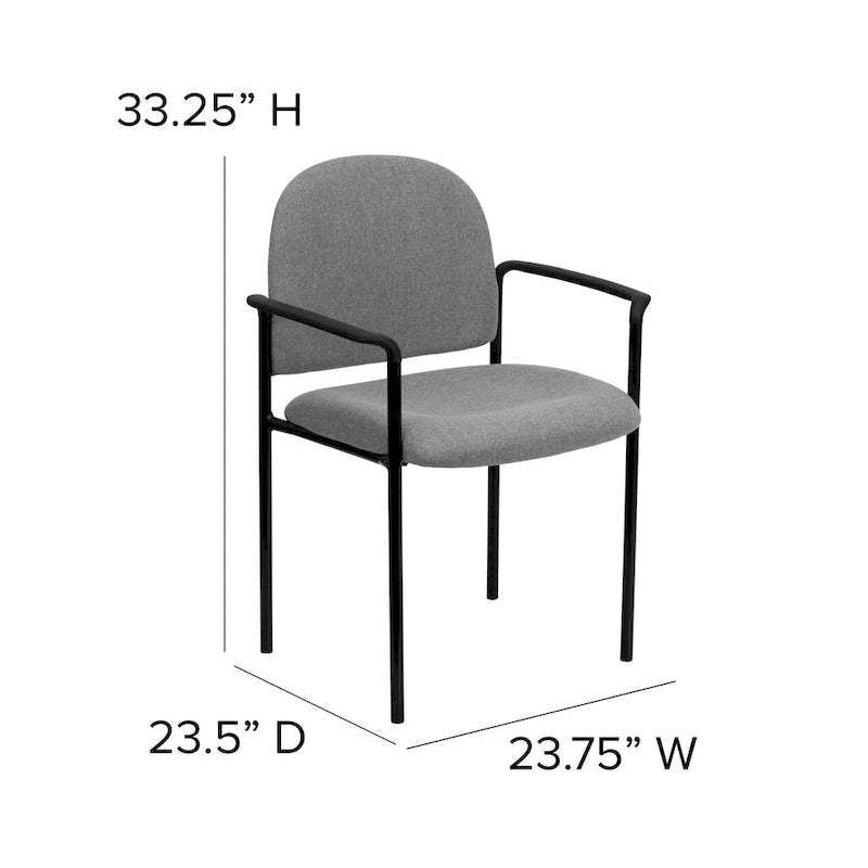 Chaise de réception latérale empilable en acier avec accoudoirs, modèle Confort