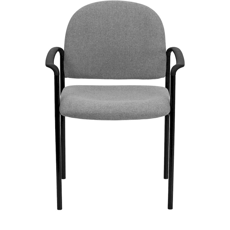Chaise de réception latérale empilable en acier avec accoudoirs, modèle Confort