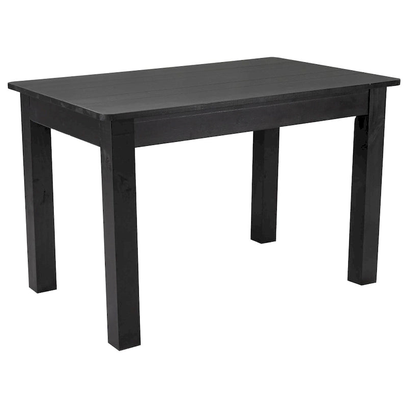 Table de salle à manger rustique rectangulaire en pin massif ancien