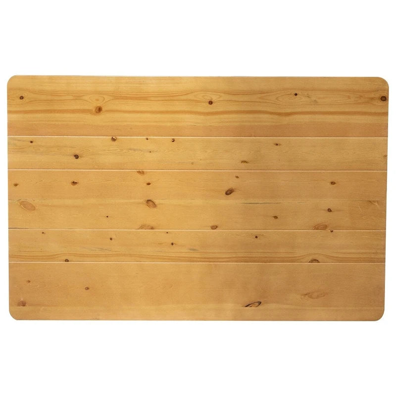 Table de salle à manger rustique rectangulaire en pin massif ancien