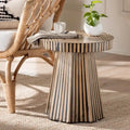 Devika Modern Bohemian Two-Tone Natural and Dark Brown Bamboo End Table