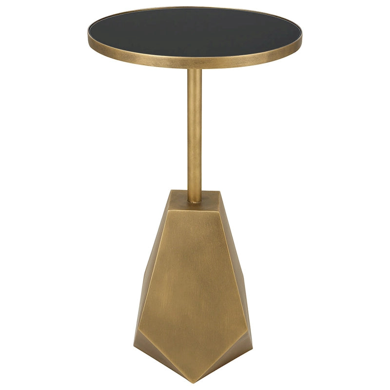 Table d'appoint géométrique en bronze Comet - 14L x 24H x 14P