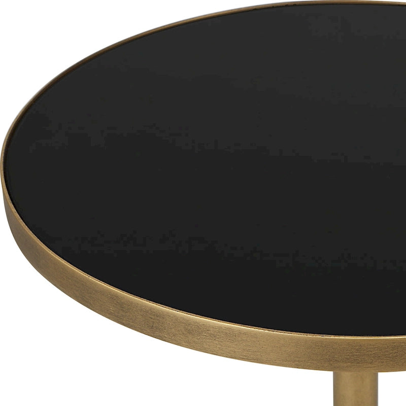 Table d'appoint géométrique en bronze Comet - 14L x 24H x 14P