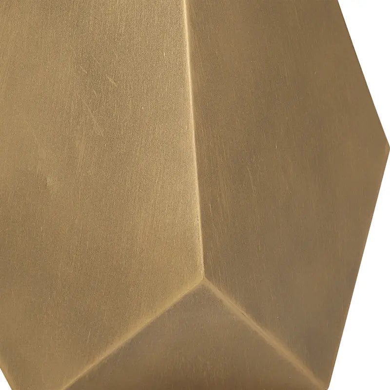 Table d'appoint géométrique en bronze Comet - 14L x 24H x 14P