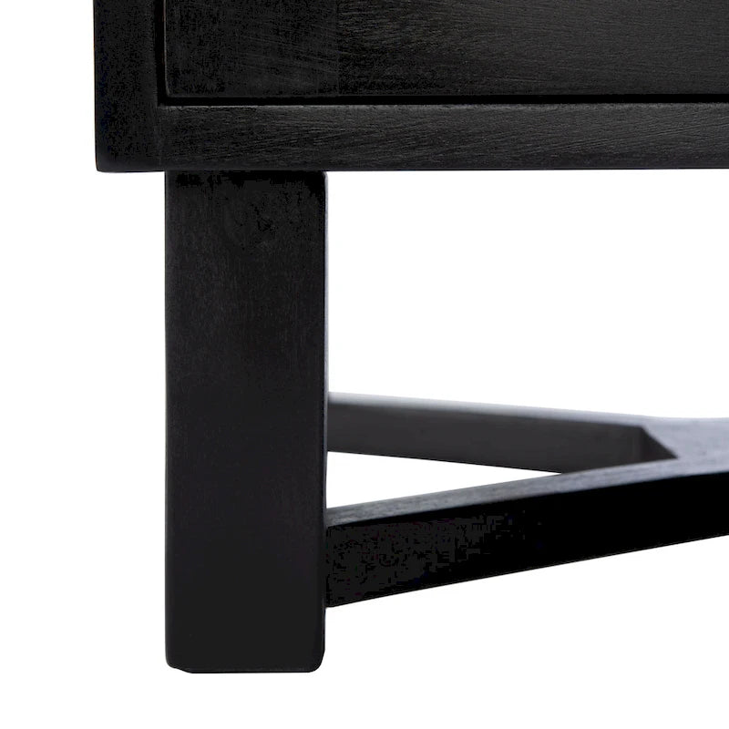 Table de chevet d'appoint en rotin à 2 tiroirs