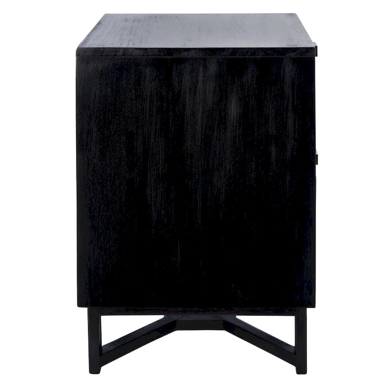 Table de chevet d'appoint en rotin à 2 tiroirs