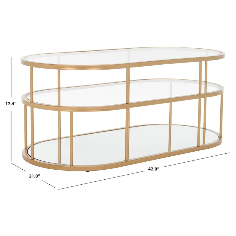 Table basse Frederica à 3 étagères - 42 L x 21 P x 17 H - 42Wx21Px17H