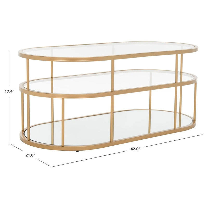 Table basse Frederica à 3 étagères - 42 L x 21 P x 17 H - 42Wx21Px17H