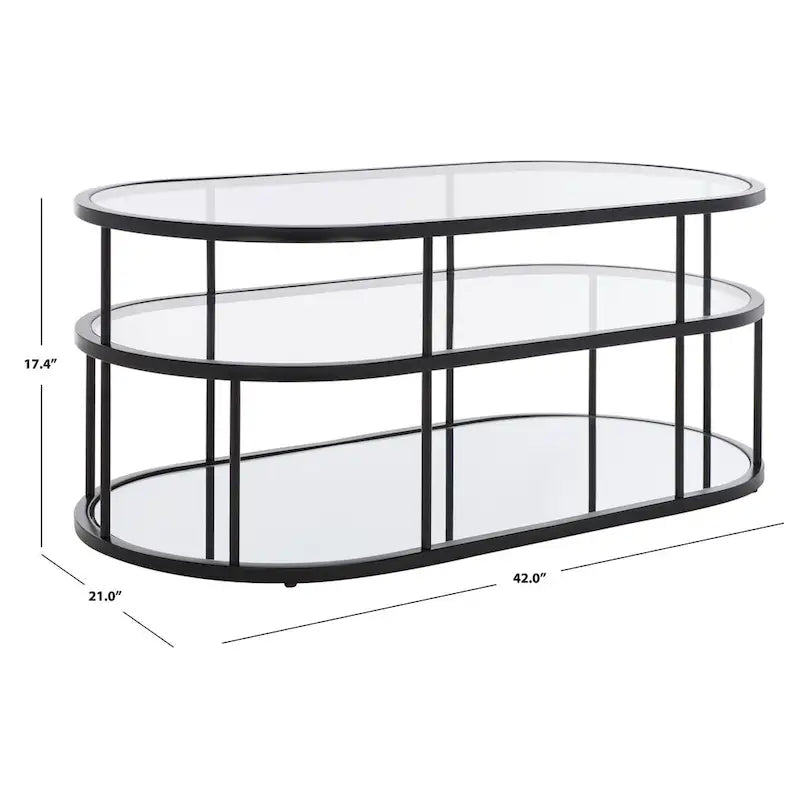 Table basse Frederica à 3 étagères - 42 L x 21 P x 17 H - 42Wx21Px17H