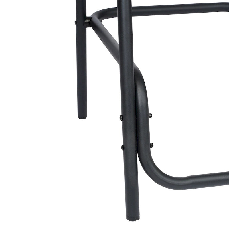 Tabouret de bar de restaurant en rotin d'intérieur-extérieur commercial avec cadre en aluminium - Lot de 4
