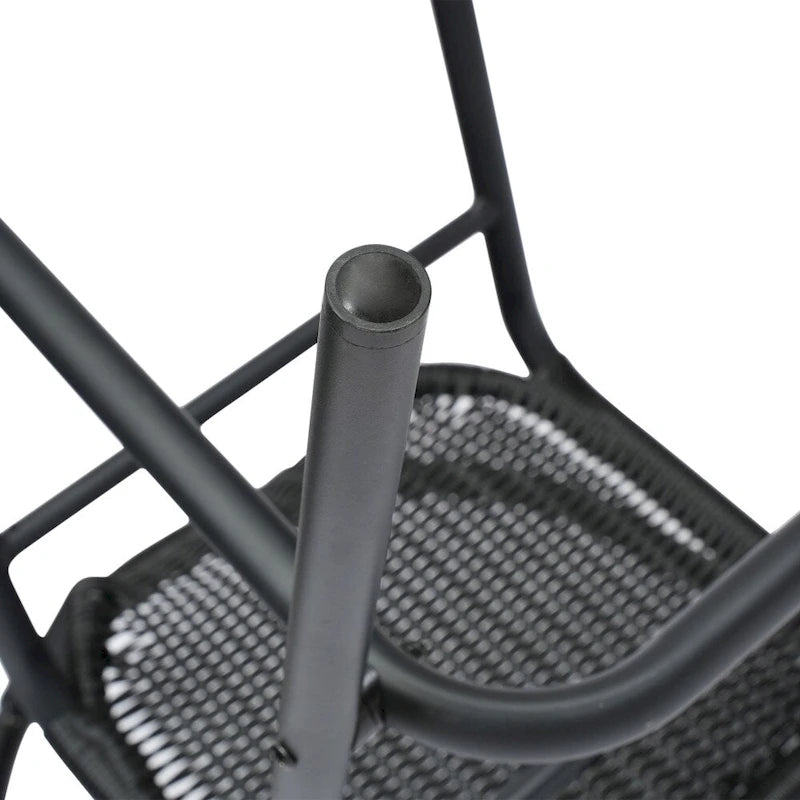 Tabouret de bar de restaurant en rotin d'intérieur-extérieur commercial avec cadre en aluminium - Lot de 4