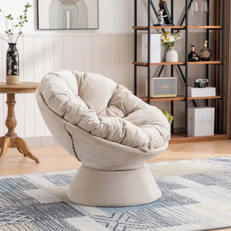 Grand fauteuil d'appoint pivotant à 360° pour salon et chambre