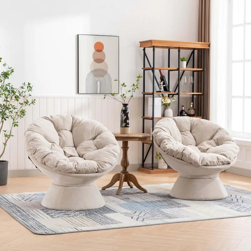 Grand fauteuil d'appoint pivotant à 360° pour salon et chambre