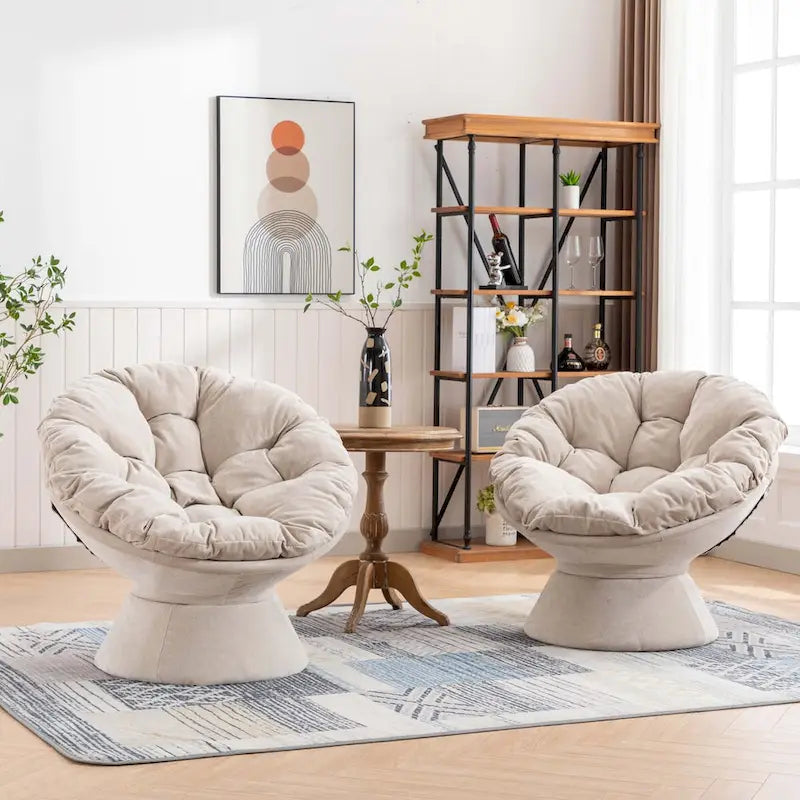 Grand fauteuil d'appoint pivotant à 360° pour salon et chambre