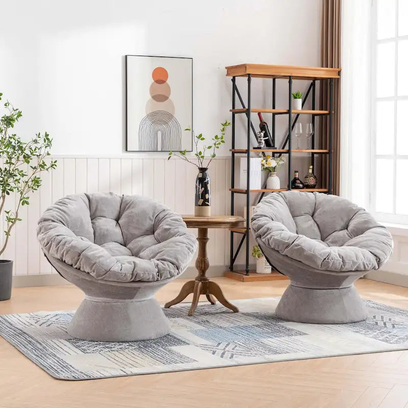 Grand fauteuil d'appoint pivotant à 360° pour salon et chambre
