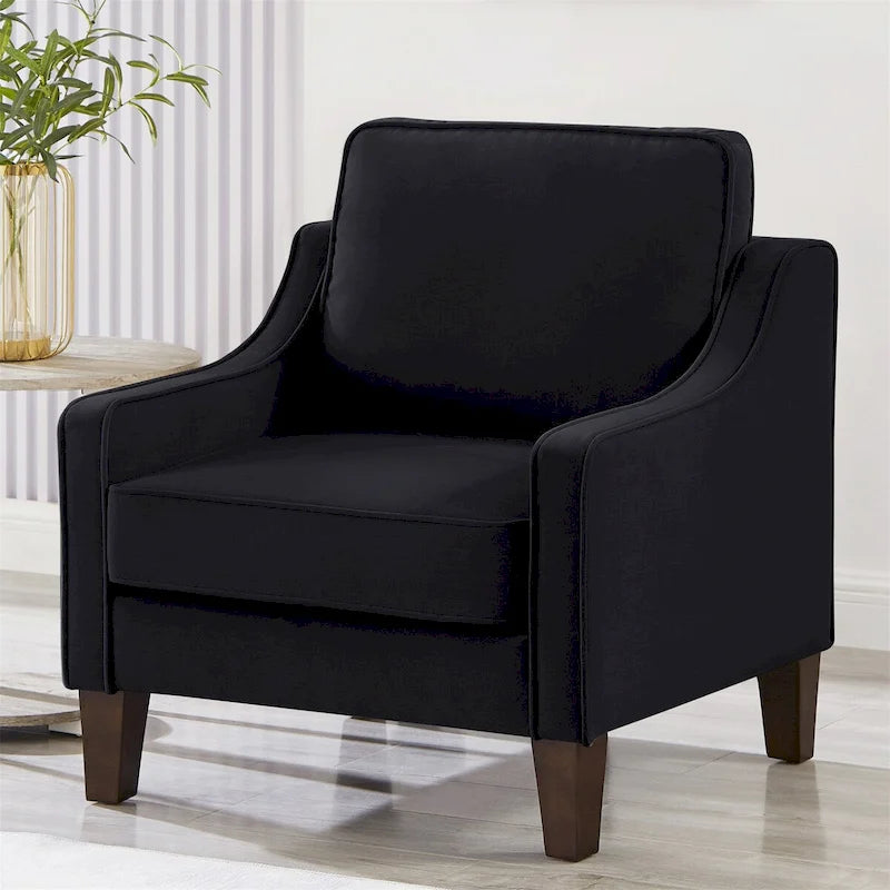 Fauteuil de salon à une place avec pieds en bois