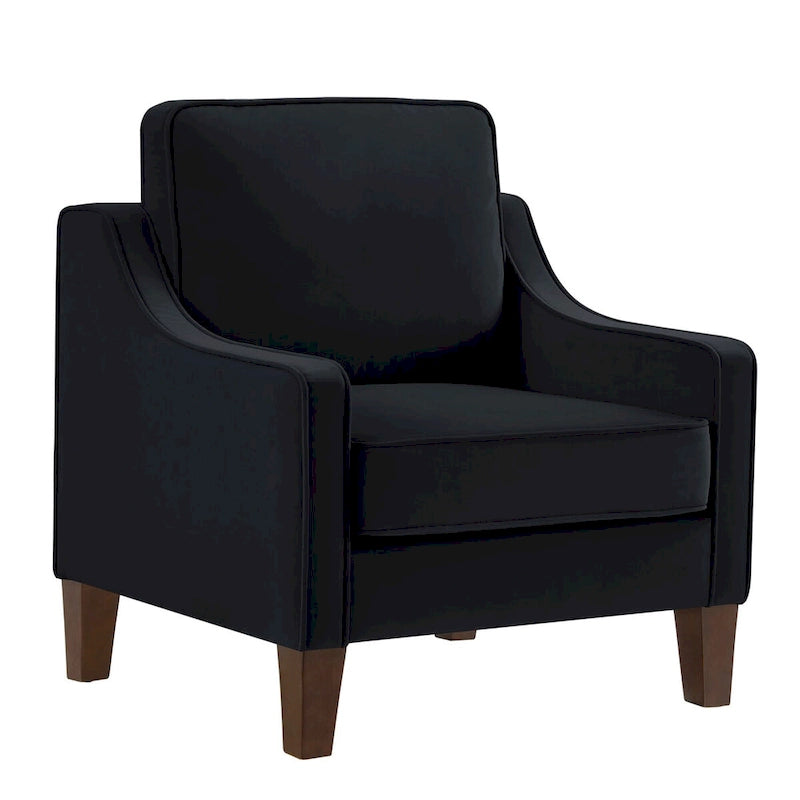 Fauteuil de salon à une place avec pieds en bois