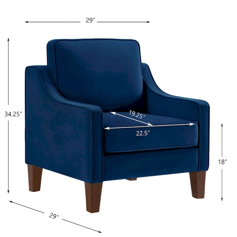 Fauteuil de salon à une place avec pieds en bois